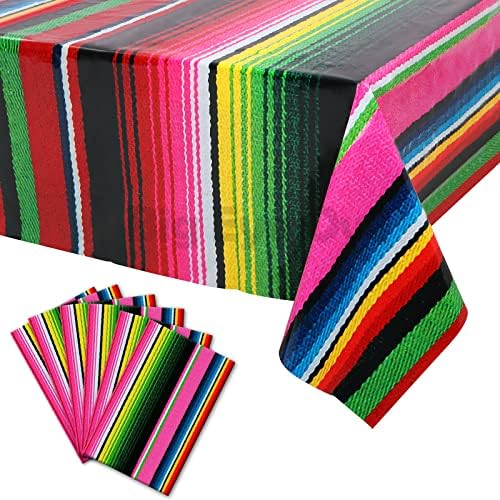 6 Pcs Cinco De Mayo Tablecover with Mexican Fiesta Design