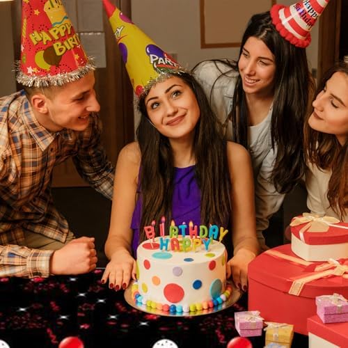 2pcs Red and Black Birthday Tablecloth 87x51 Inches Party Decoration
