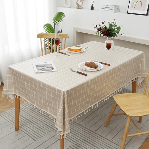 Kids Table Cloths 51 x 51 Inch Round Dot Design Coffee Brown