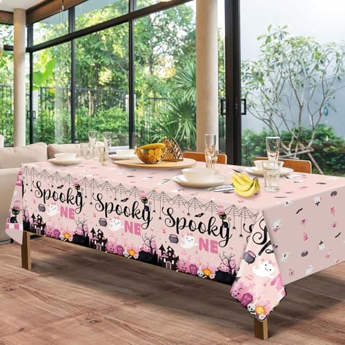 3Pcs Spooky One Halloween Birthday Tablecloths for Kids