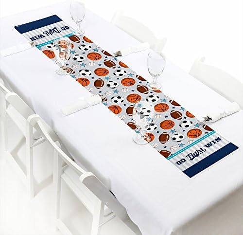 Go Fight Win Sports Baby Shower Table Runner 12x60 Inches