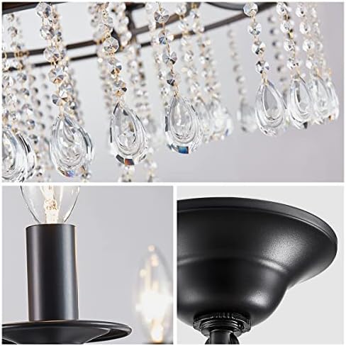 WUZUPS 12-Light Candle Chandelier Black