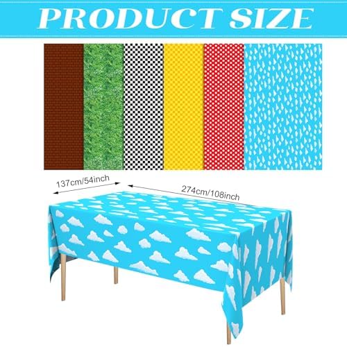Hosuly 6 Pcs Birthday Party Tablecloth Set for Kids