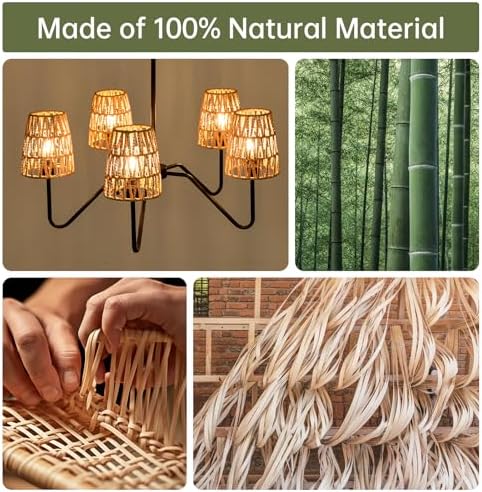5-Light Rattan Chandelier Dining Room Decor