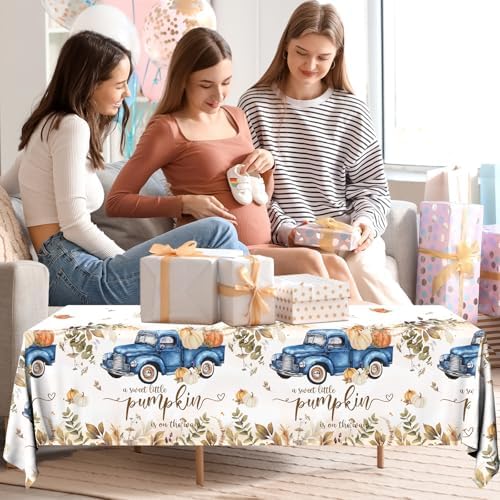 3Pcs Little Pumpkin Tablecloths Fall Baby Shower Decorations