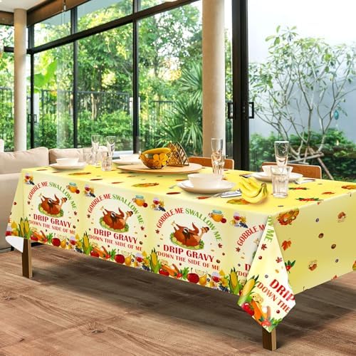 3Pcs Gobble Me Swallow Me Thanksgiving Tablecloths
