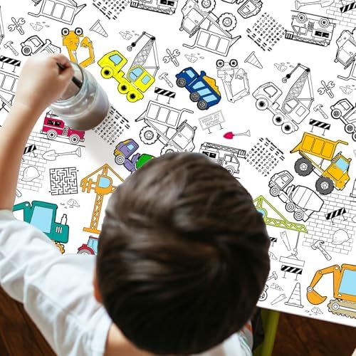 Gosknor Construction Coloring Table Cloth 102x55in