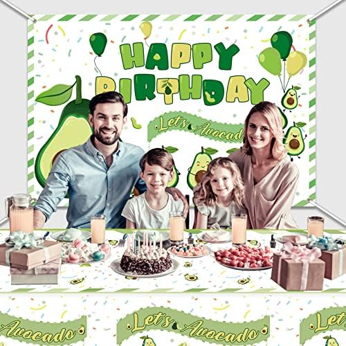 Fruit Avocado Backdrop and Tablecloth Set for Birthday Parties