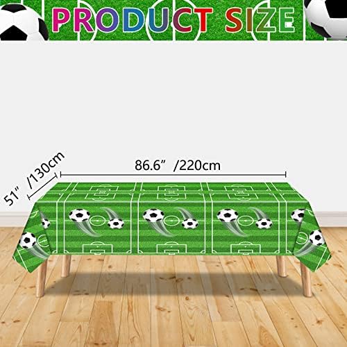 4 Pack Soccer Tablecloths for Boys Birthday Party Decorations