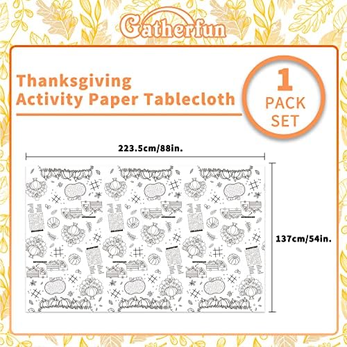 Gatherfun Disposable Thanksgiving Tablecloth with Turkey Design