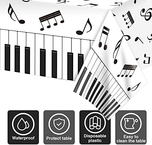 Lide Road 2Pcs Musical Notes Party Tablecloth