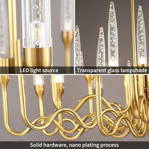 ziidoo 20 Light Retro Chandelier Dining Room Ceiling Light Fixture