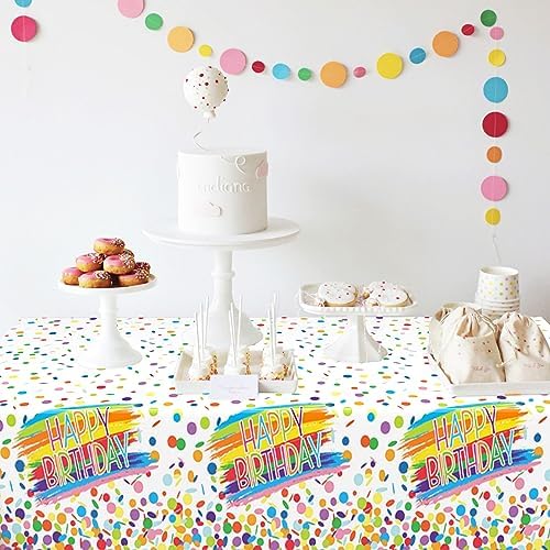 Happy Birthday Tablecloth - 1PC Rectangle Kids Party Decor