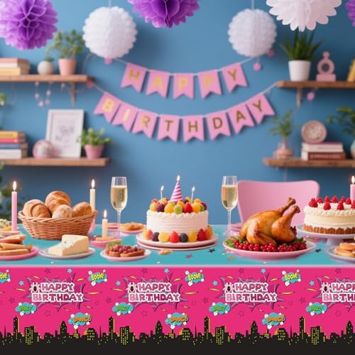 2pcs Spider Theme Tablecloth Birthday Party Decor