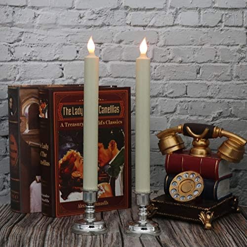Eldnacele Flameless LED Taper Candles with Remote Timer Set of 6