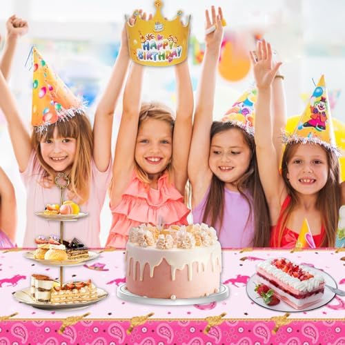 3 Pack Western Cowgirl Plastic Tablecloths for Birthday Parties
