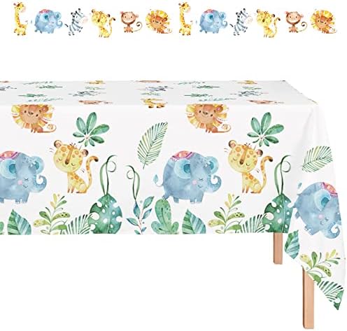 Jungle Safari Tablecloth with Oh Baby Banner Set