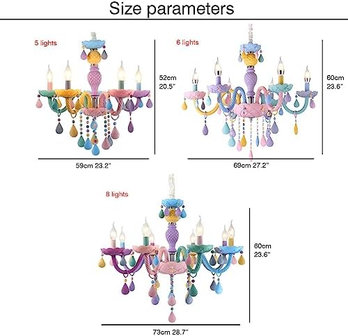 Fruid Childrens Chandelier with 5 Colorful Lights
