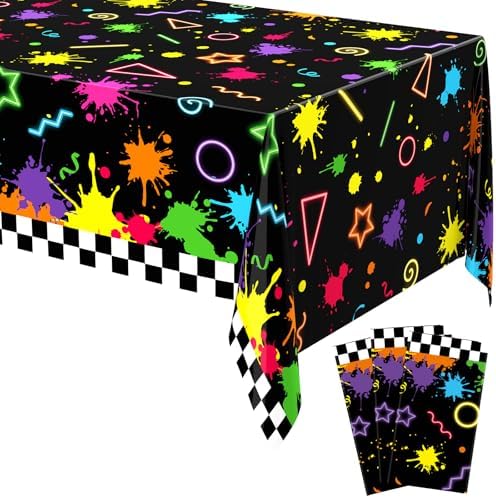 Irenare 3 Piece Neon Tablecloths for Parties