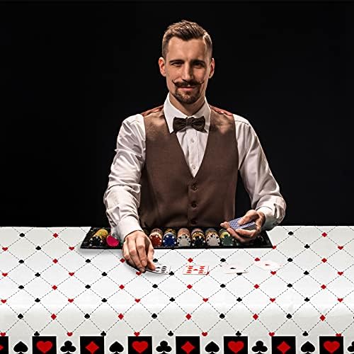 PHOGARY 2 Pack Casino Themed Tablecloths