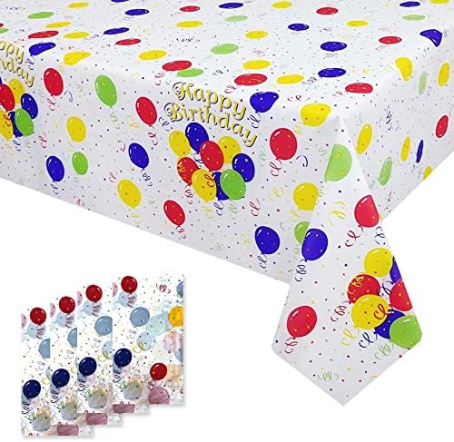 Rainbow Table Cloth 4 Pack for Birthday Party Decorations