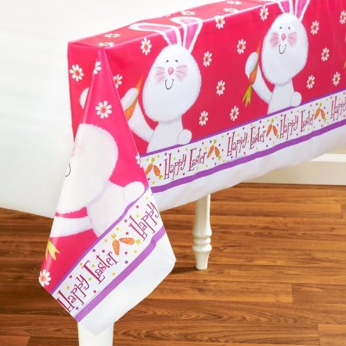Hippity Hop Plastic Tablecover for Easter Party