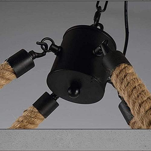 6-Flame Industrial Hemp Rope Chandelier