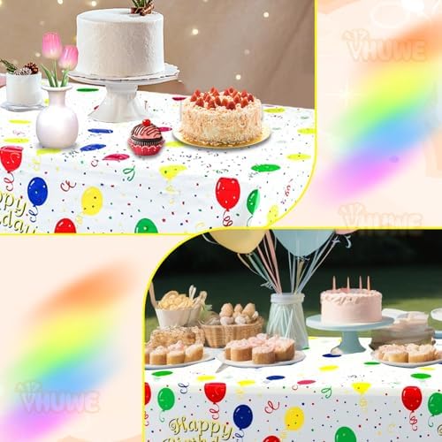 VHUWE 2 Pcs Birthday Tablecloth 54x108 Inch