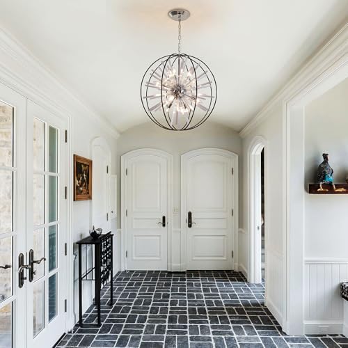 Vezzio 12 Light Crystal Sputnik Chandelier for Foyer Entryway Dining Room