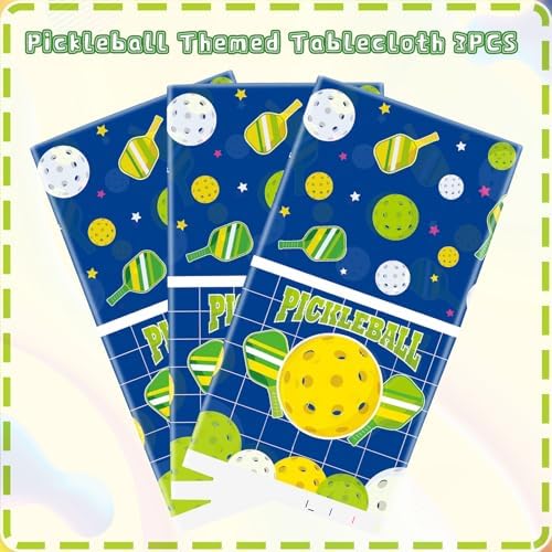 Lilwemen 3 Piece Pickleball Tablecloth Decorations 51x865in