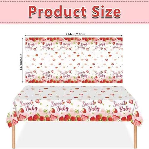 MaitianGuyou Strawberry Themed 3Pc Tablecloths