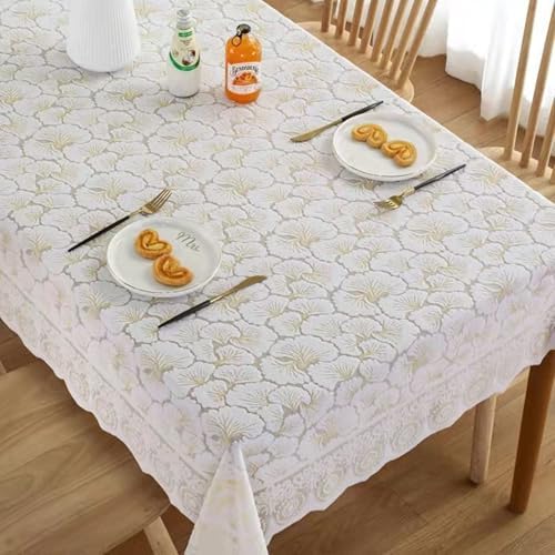 Golden Lace Tablecloth Kids 79x55 Inch Decorative for Tables