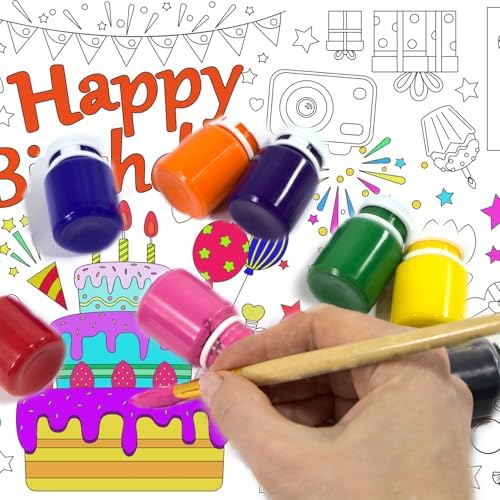 30x72 Inches Happy Birthday Giant Coloring Poster Tablecloth