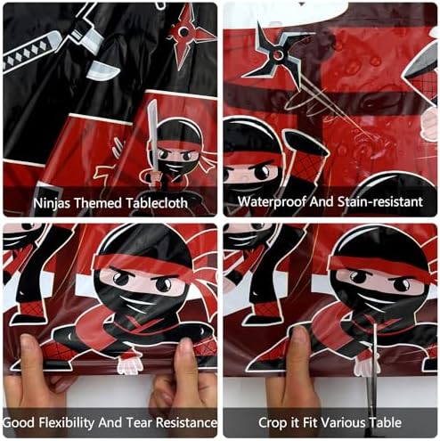 3 Piece Ninja Birthday Tablecloth Set 51 x 865 Inch
