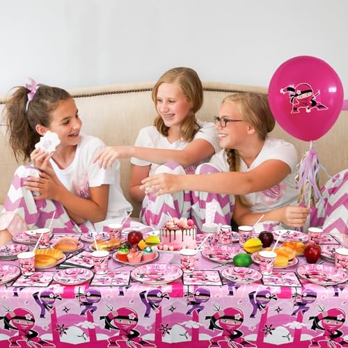 4 Pack Ninja Girl Party Tablecloth - 51 x 86 Inches