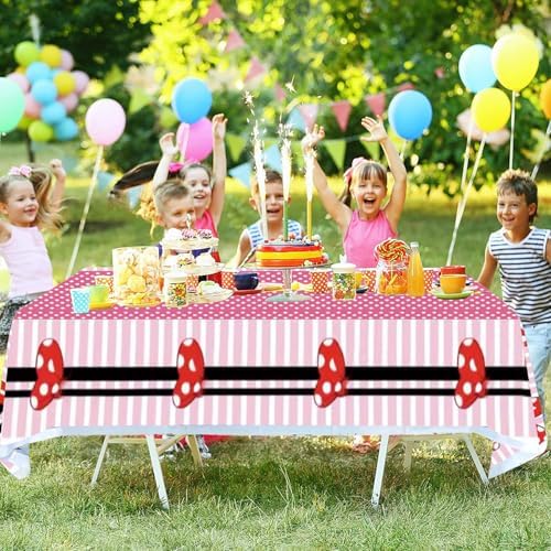3pc Pink Mouse Tablecloth for Birthday Party Decorations