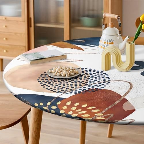 24 Round Tablecloth with Elastic Edge for Outdoor Use
