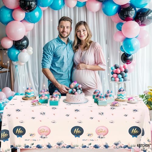 KatchOn Gender Reveal Table Cover - 108x54 Inch Pack of 3