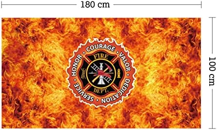 Fireman Theme Table Cover for Birthday Parties