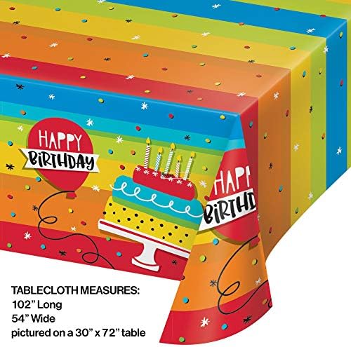 Creative Converting Hoppin Birthday Tablecover 102 In Multicolor