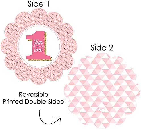 Big Dot of Happiness 1st Birthday Girl Paper Chargers Set of 12