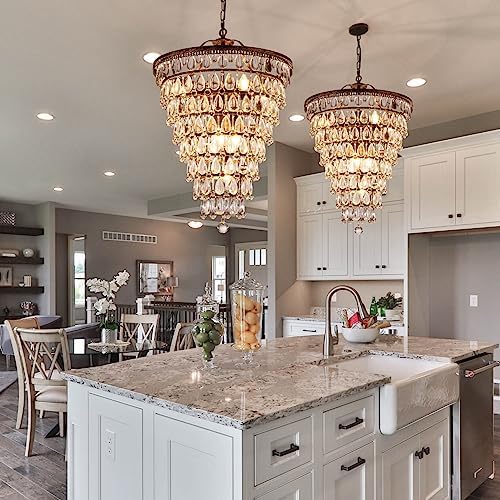 Wellmet 20 Inch Crystal Chandelier with 8 Lights