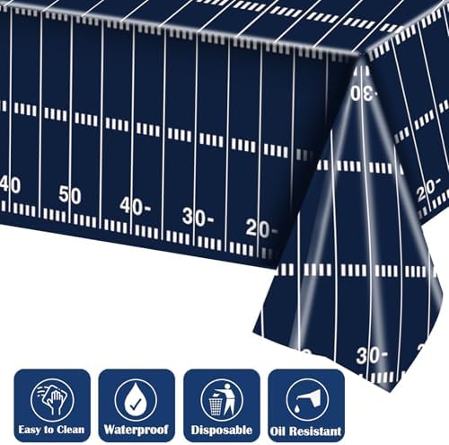 3 Pack Football Themed Tablecloths for Game Day