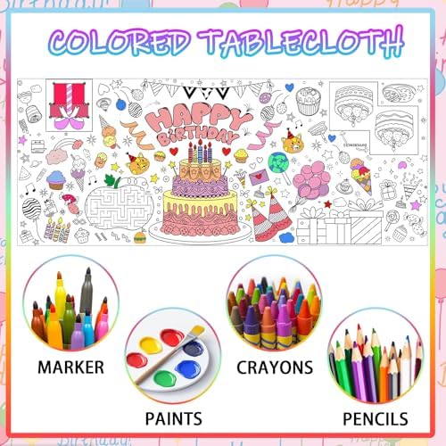 Birthday Party Giant Coloring Poster for Kids