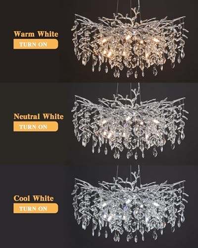 Modern Tree Branch Crystal Chandelier 10-Light Luxury Silver