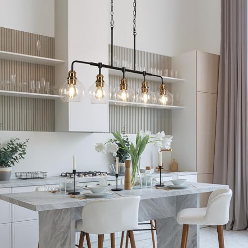 Black Gold Chandelier for Dining Room and Kitchen Island