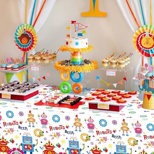 Robot Birthday Party Tablecloth Set 3 Pieces