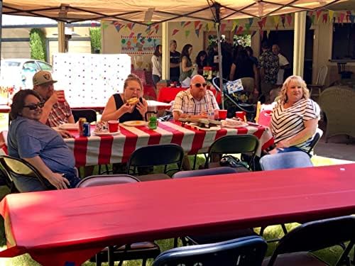 Oojami Red White Striped Tablecloths 6 Pack