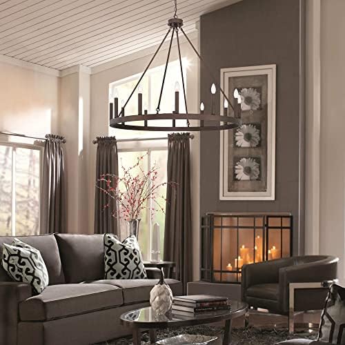 Vanity Art 12 Lights Wagon Wheel Chandelier Farmhouse Ceiling Light