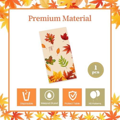 1 Pcs Thanksgiving Plastic Tablecloth 54x108 Inch